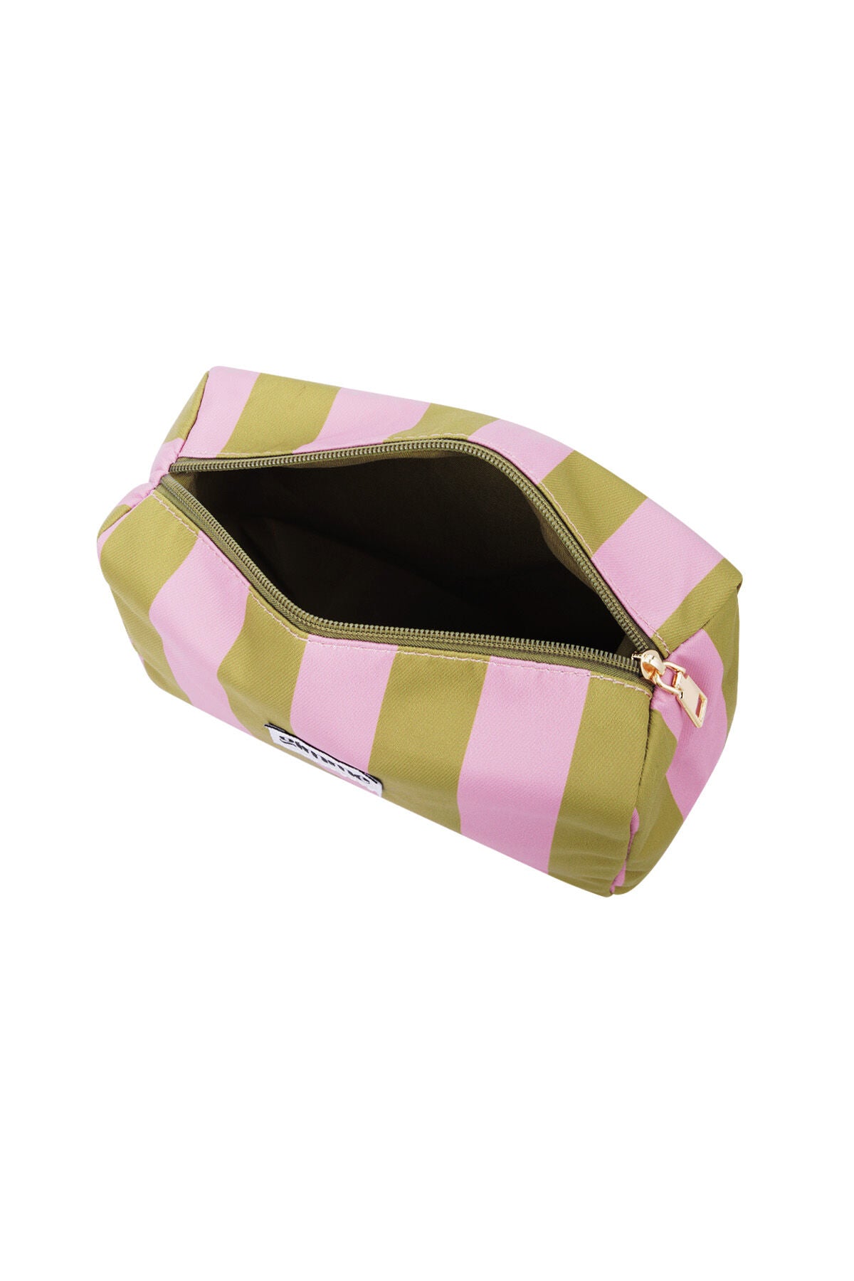 Chic Pink Stripe Makeup Bag for Everyday Glam