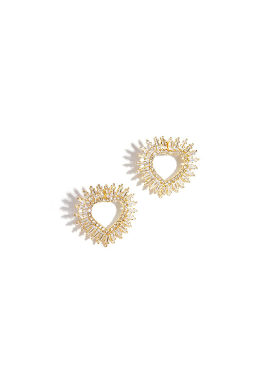 Elegant Heart-Shaped Zircon Earrings for Party