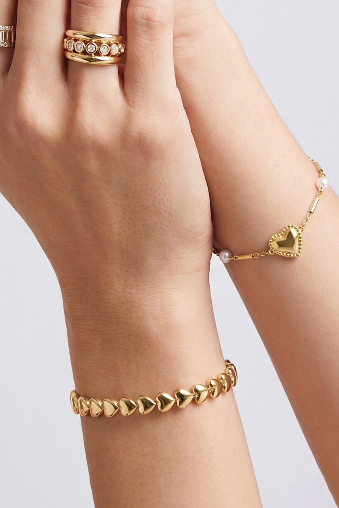 Elegant Gold Heart Cuff Bracelet for Everyday Wear