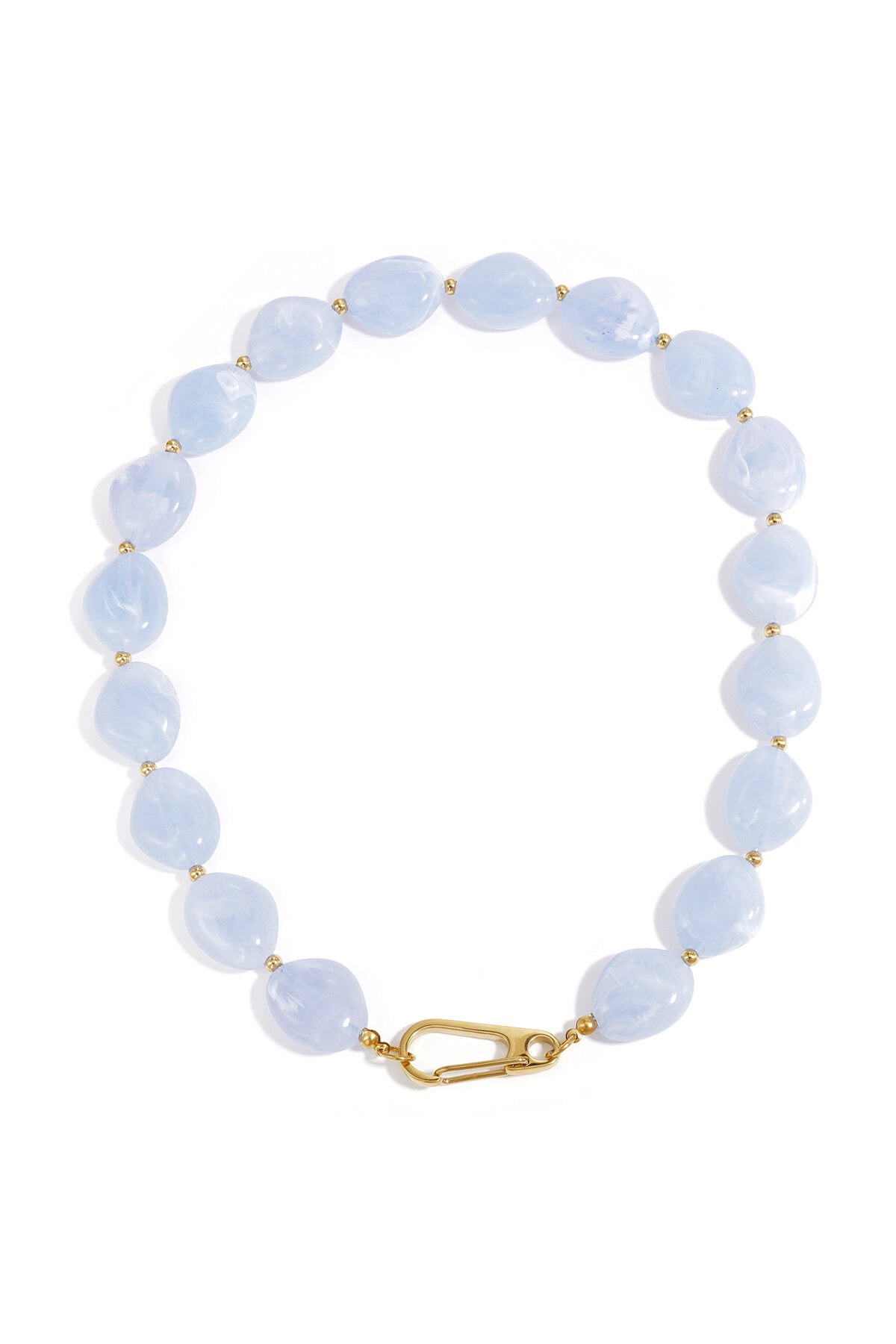 Chic Pink & Baby Blue Beaded Necklace for Spring