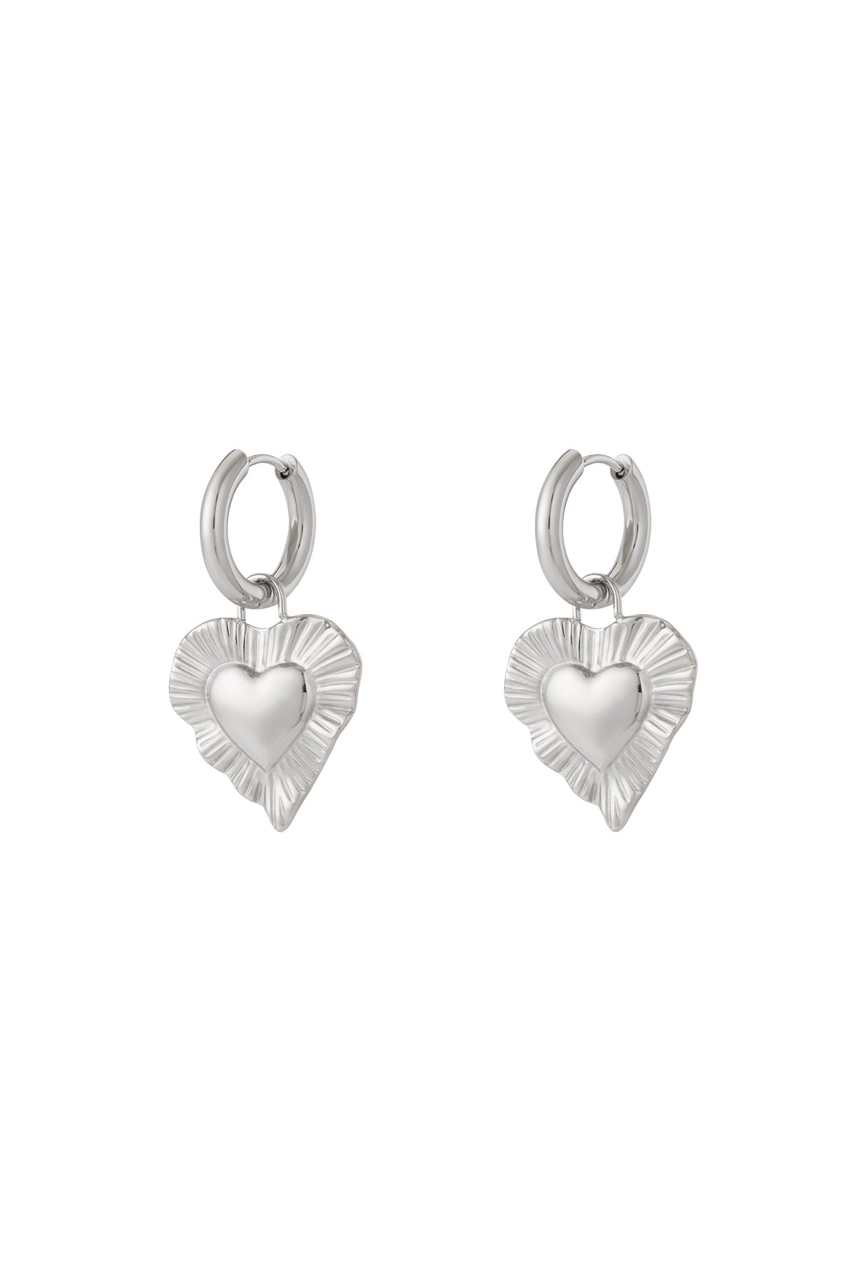 Elegant 14K Gold Plated Heart Drop Earrings for Daily Wear