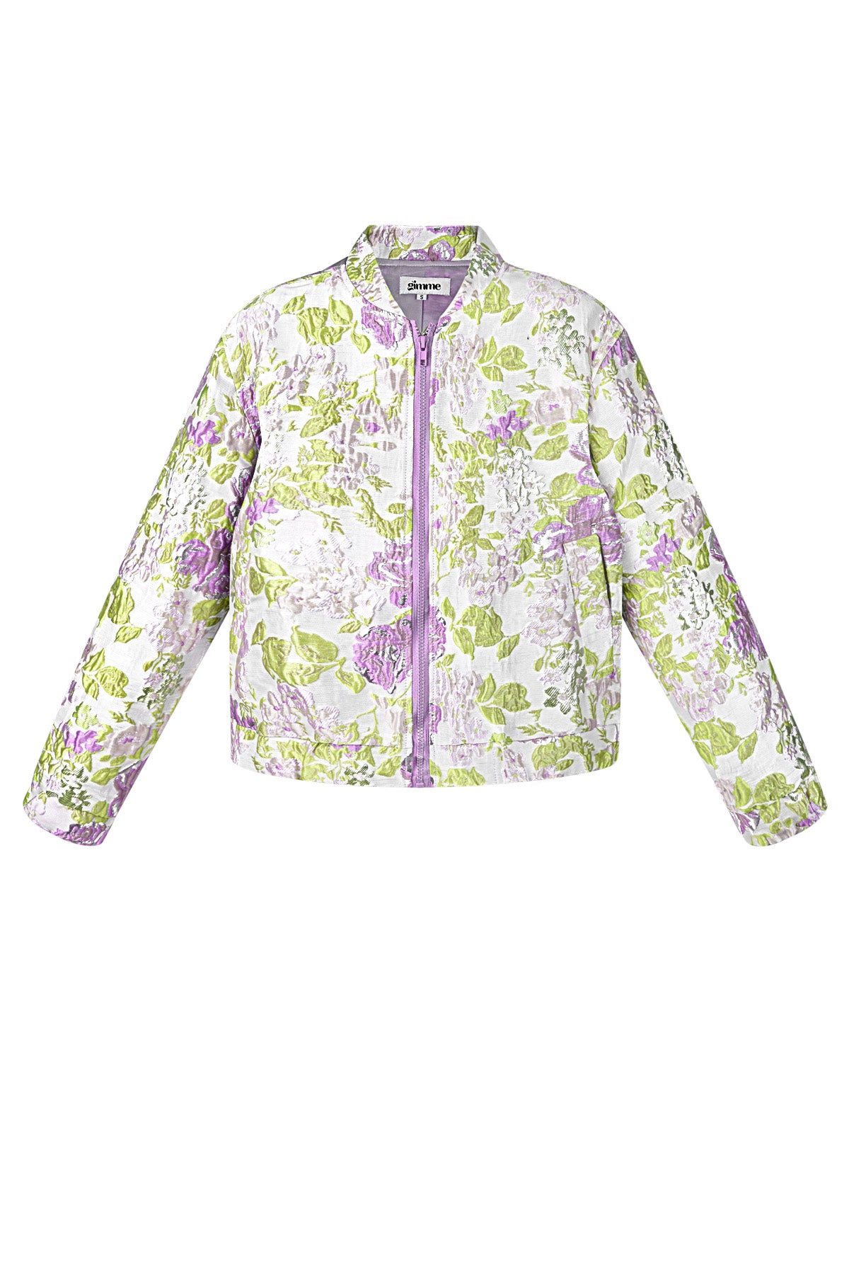 Stylish Polyester Jacket in Green, Purple & Pink