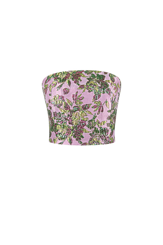 Elegant Sleeveless Top in Pink & Champagne