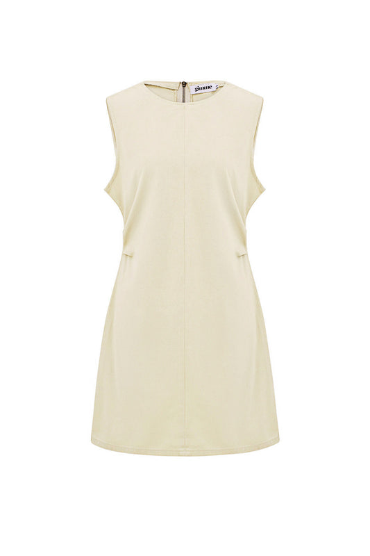 Chic Light Blue Cotton Mini Dress for Summer