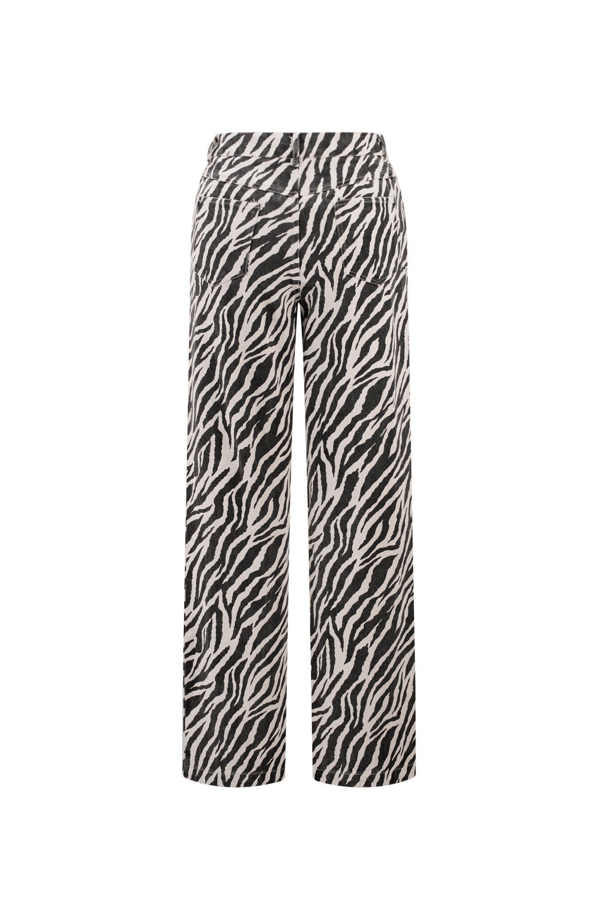 Stylish Black Zebra Stripe Denim Pants for Casual Wear