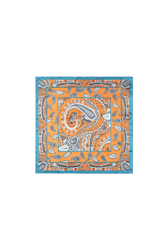 Elegant Orange Paisley Summer Scarf for Women