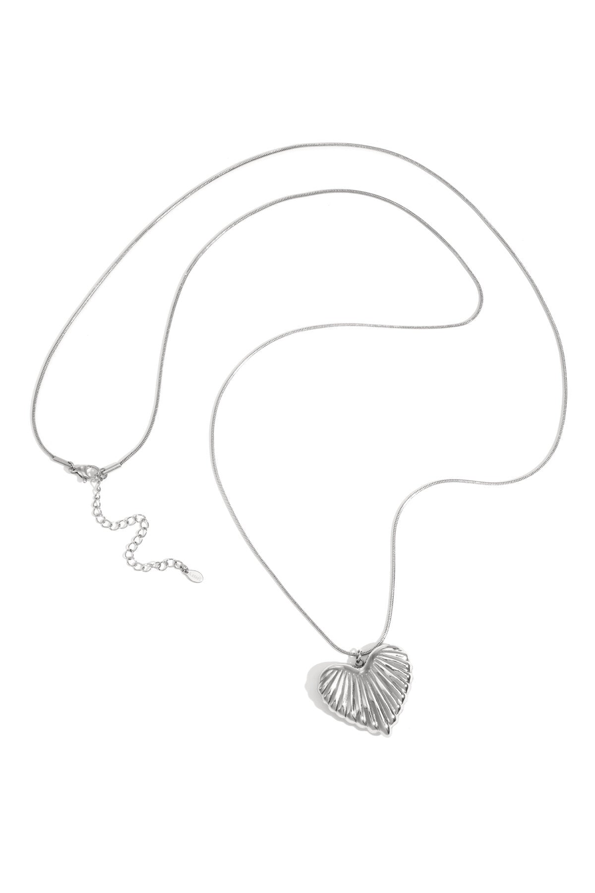 Elegant Long Heart Necklace in Silver & Gold