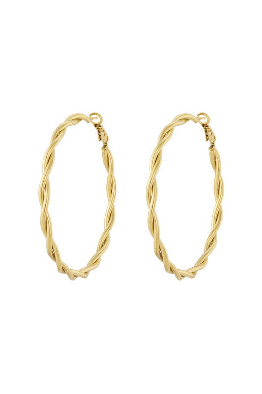 Stylish Stainless Steel Hoop Earrings - Silver & Gold