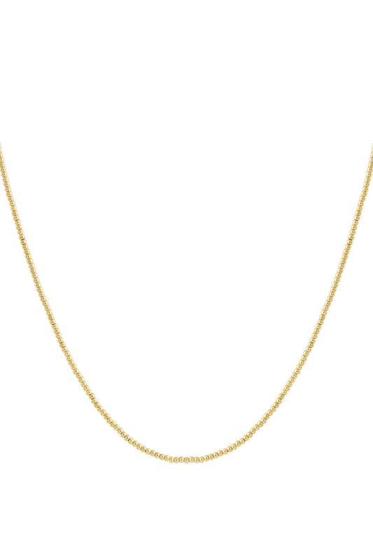 Elegant Stainless Steel Beaded Necklace - Silver & Gold