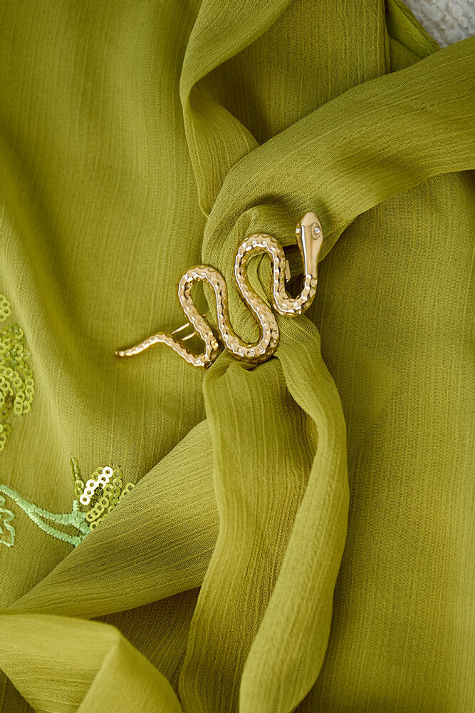 Stylish Gold Snake Brooch - Perfect for Daily Wear