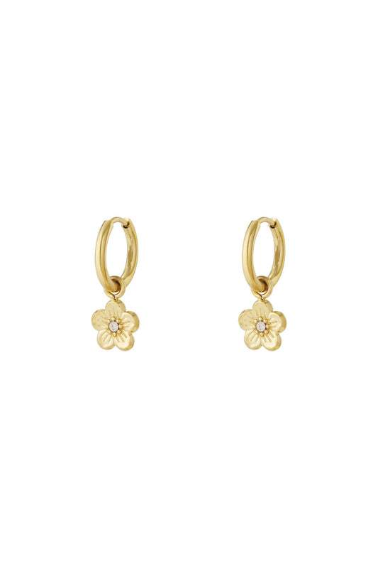 Stylish Rhinestone Drop Earrings - Silver & Gold