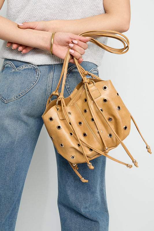 Elegant Khaki & Camel Shoulder Bag for Fall/Winter