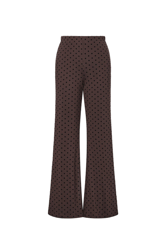 Elegant Flared Pants for Fall Winter - Polka Dots 2-Piece Set