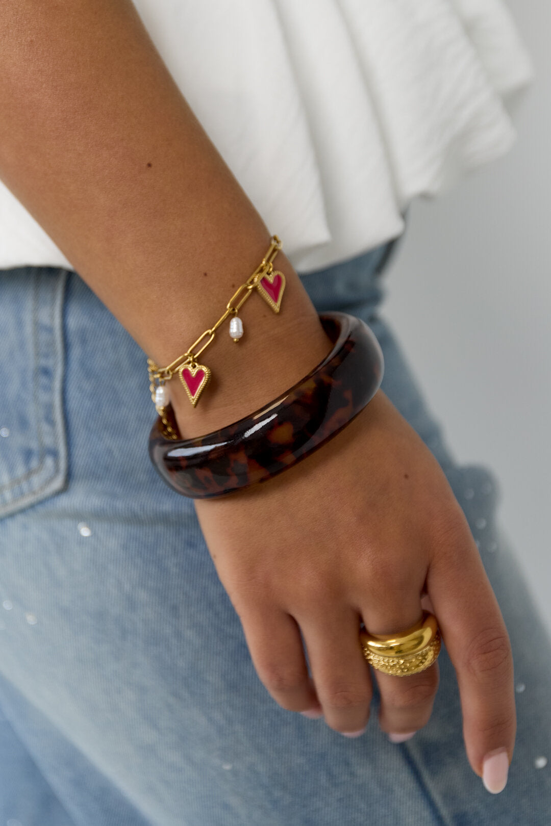 Stylish Dark Brown Resin Bangle for Women