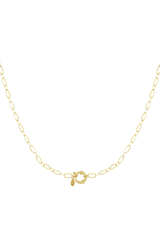 Stylish Gold Color Stainless Steel Chain Necklace