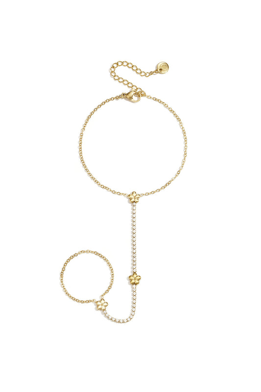 Elegant Silver & Gold Hand Chain for Women