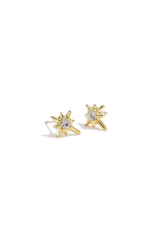 Elegant Star Rhinestone Stud Earrings - Silver & Gold
