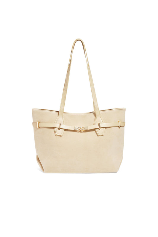 Elegant Khaki & Dark Brown Suede Tote Bags for Women