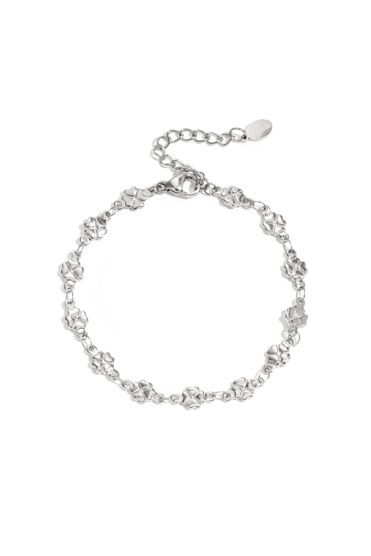 Elegant 14K Gold Plated Clover Chain Bracelet
