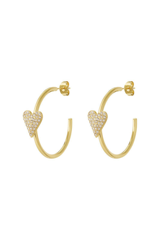 Elegant Heart Shaped Hoop Earrings - All Day Glam