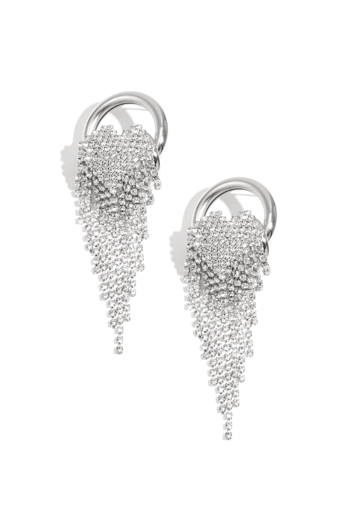 Elegant Heart Tassel Party Earrings Silver & Gold