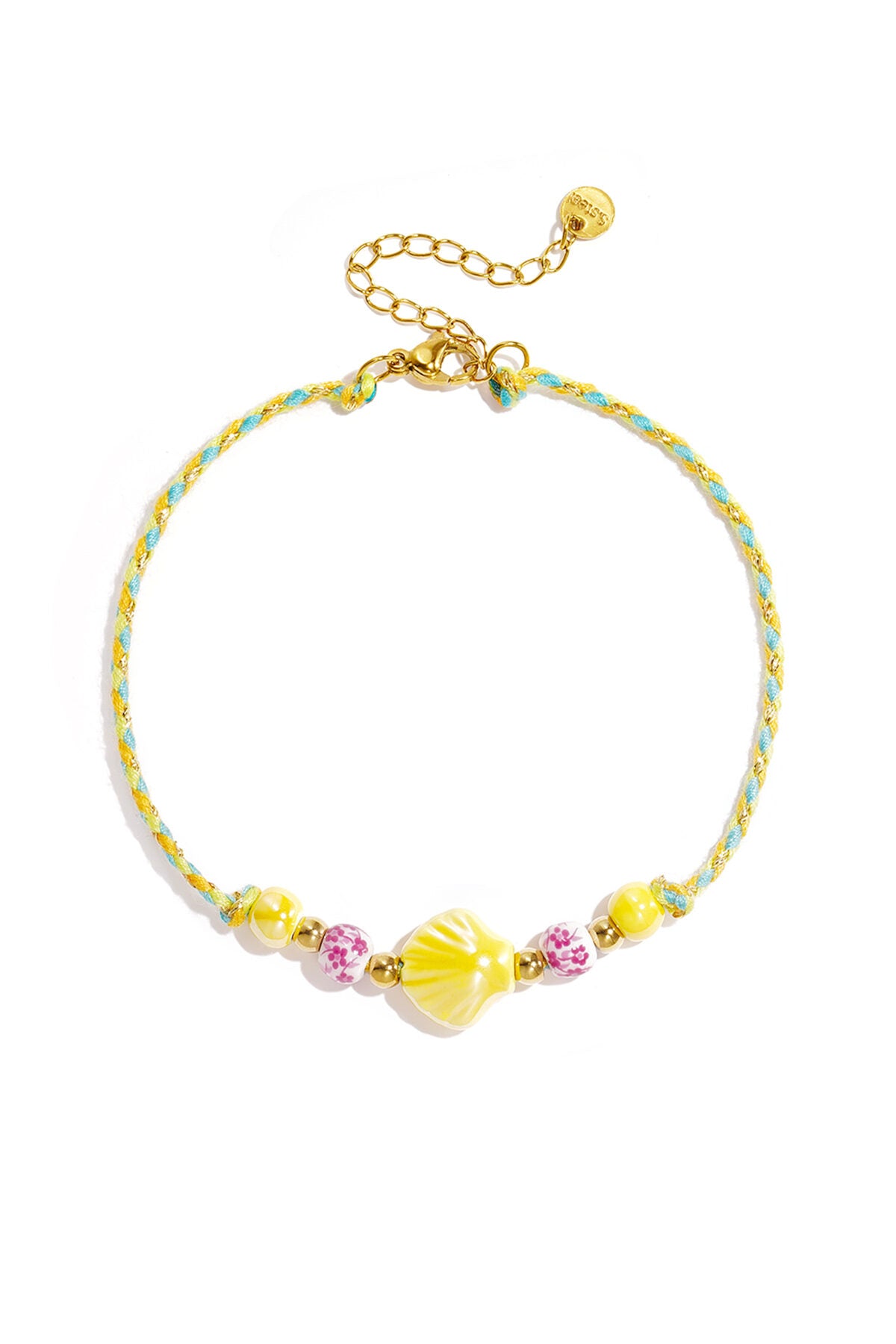 Charming Yellow & Pink Shell Anklet for Summer