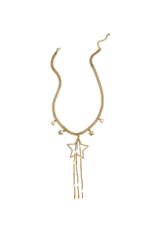 Stylish Gold Color Star Pendant Necklace