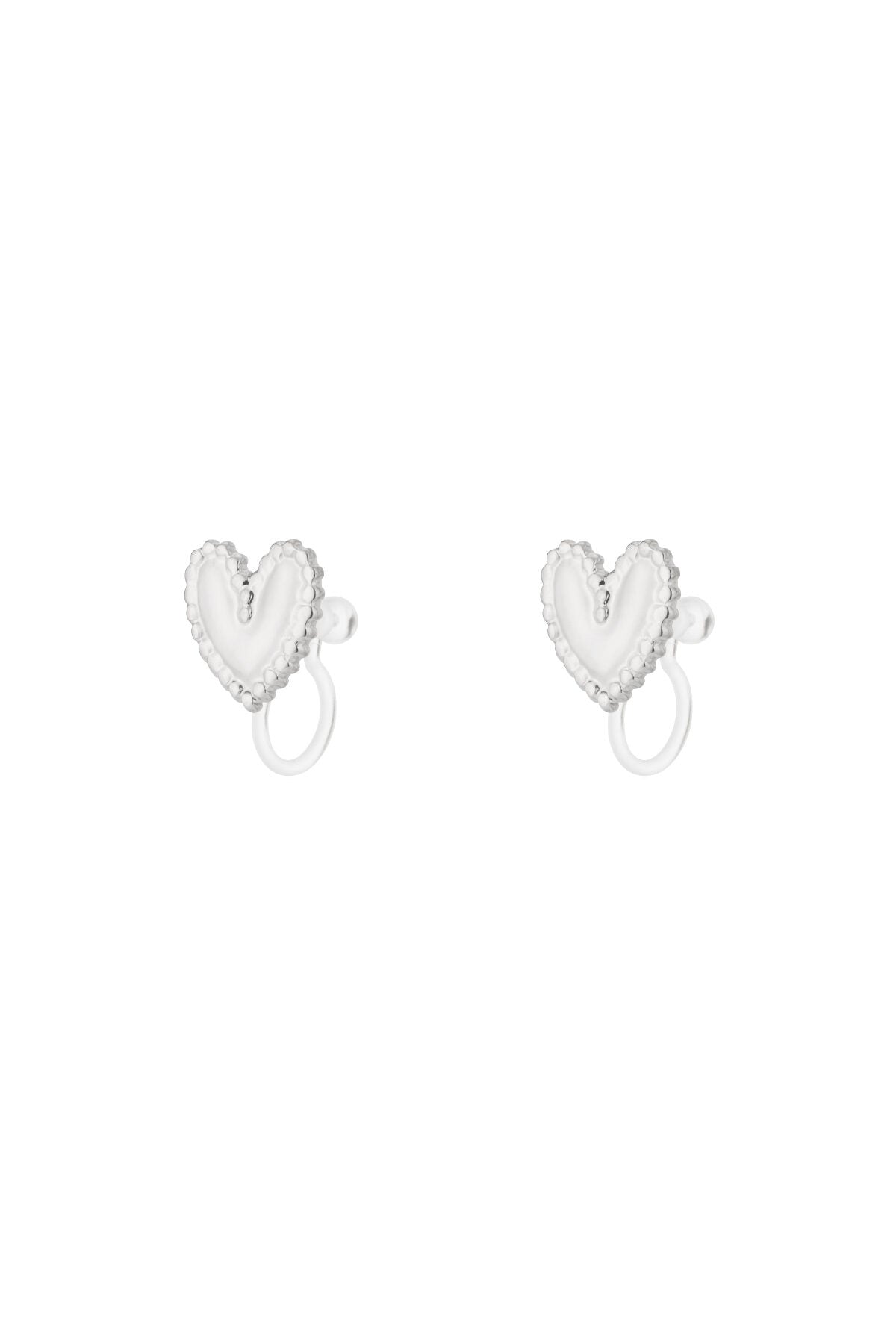 Stylish 14K Gold Plated Heart Clip-On Earrings