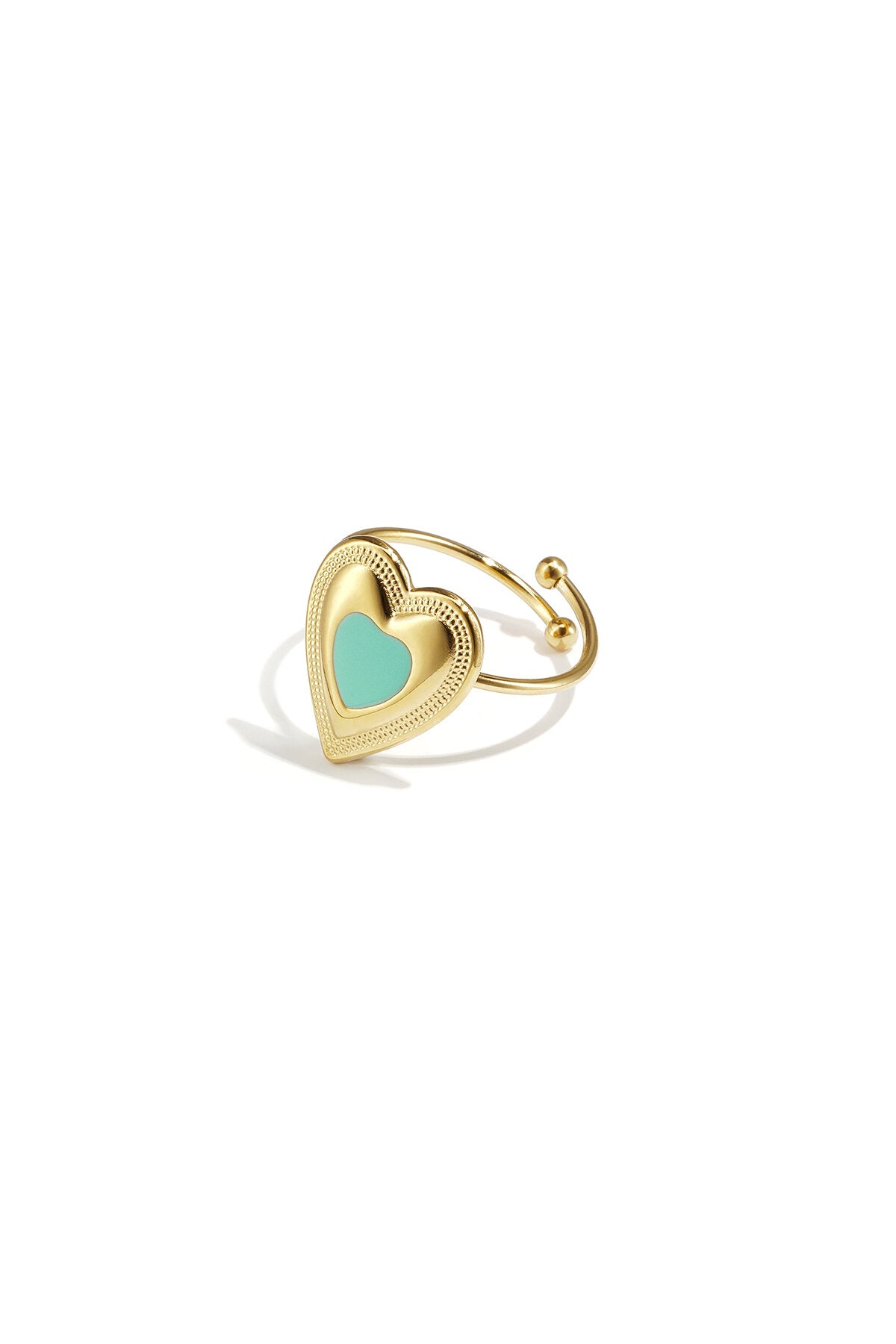 Charming Adjustable Heart Statement Ring for Her