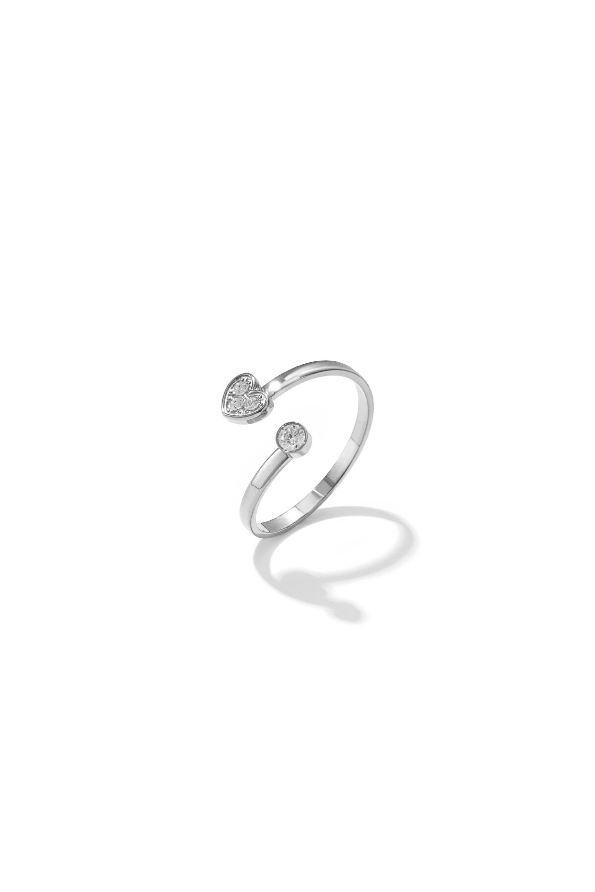 Elegant Minimalist Heart Ring in Silver & Gold