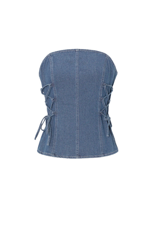 Elegant Blue Denim Top for Spring/Summer