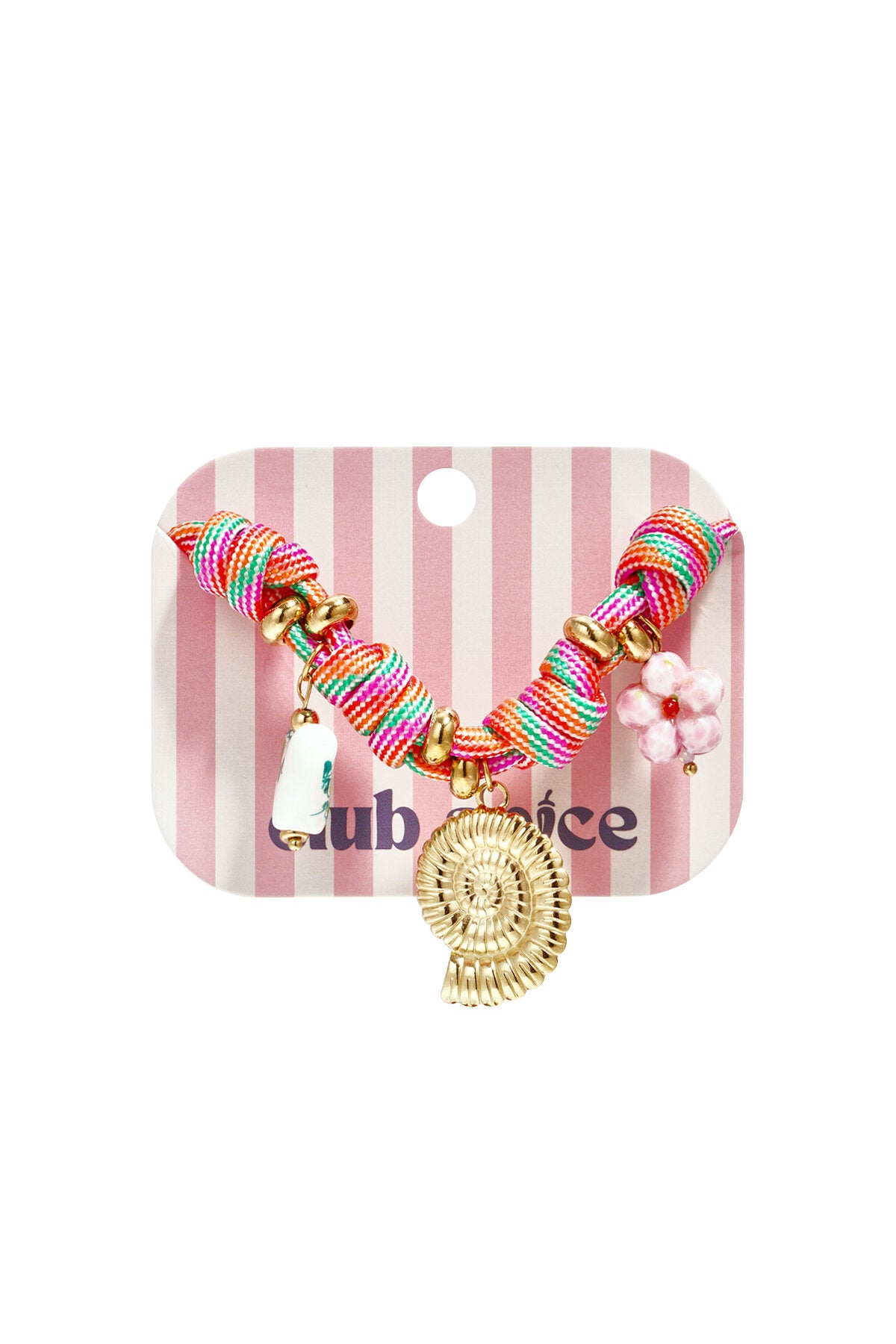 Charming Pink Rope Charm Bracelet for Summer