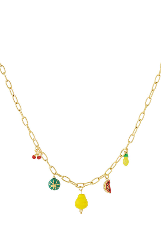 Elegant 14K Gold Plated Fruit Pendant Necklace