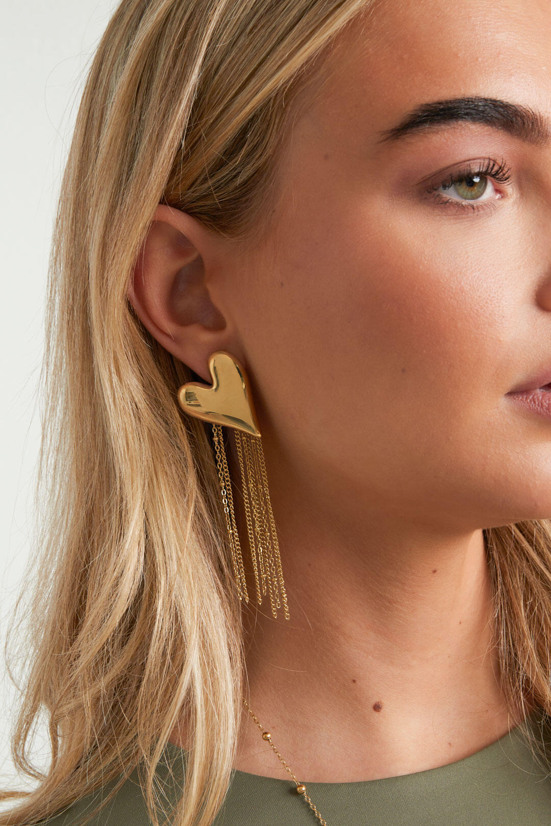 Elegant Gold Heart Dangle Earrings for Women