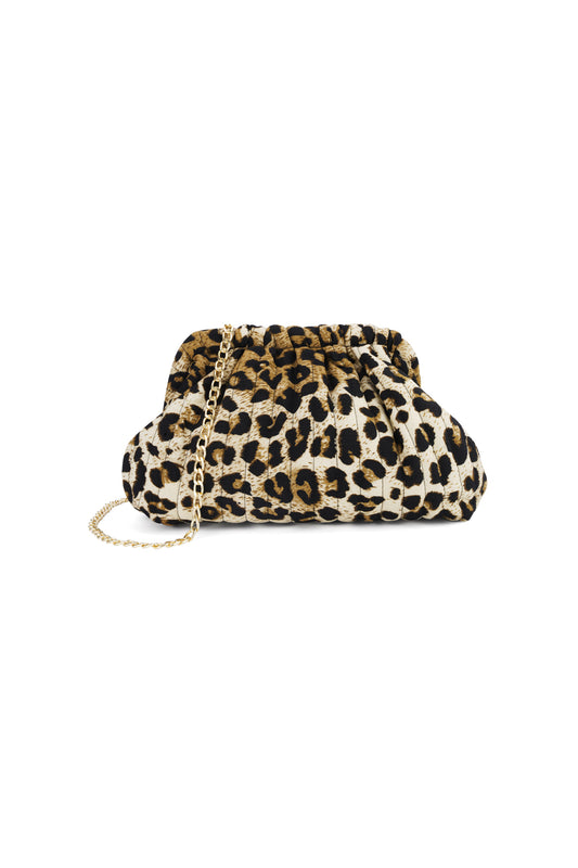 Chic Leopard Print Cotton Shoulder Bag for Women