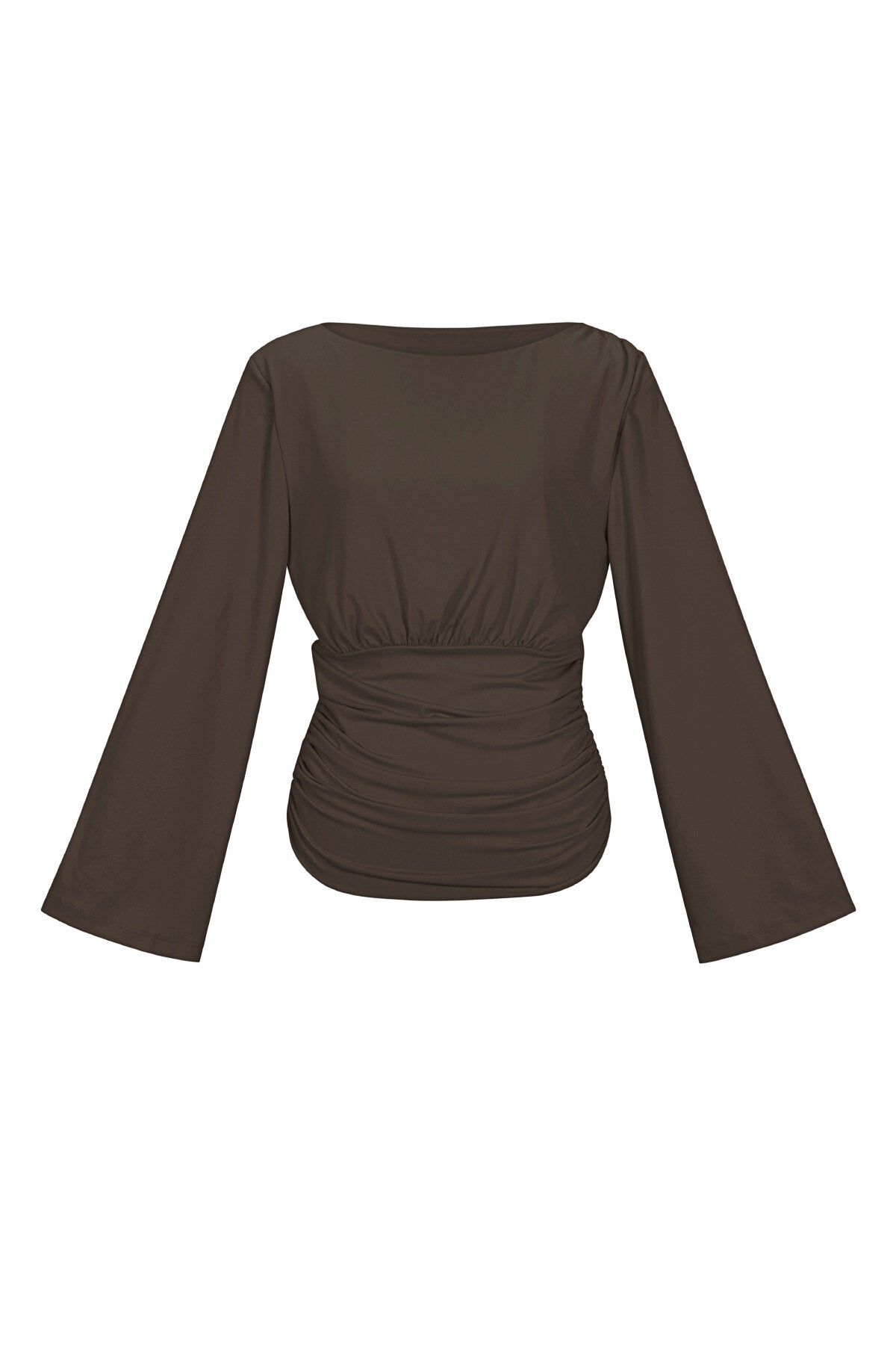 Polyester Fiber (Polyester) Long Sleeve Tops Solid Color Elegant All Fit Clothes