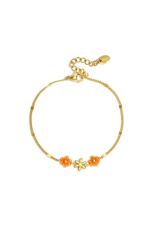 Elegant Gold Flower Charm Bracelet for Women