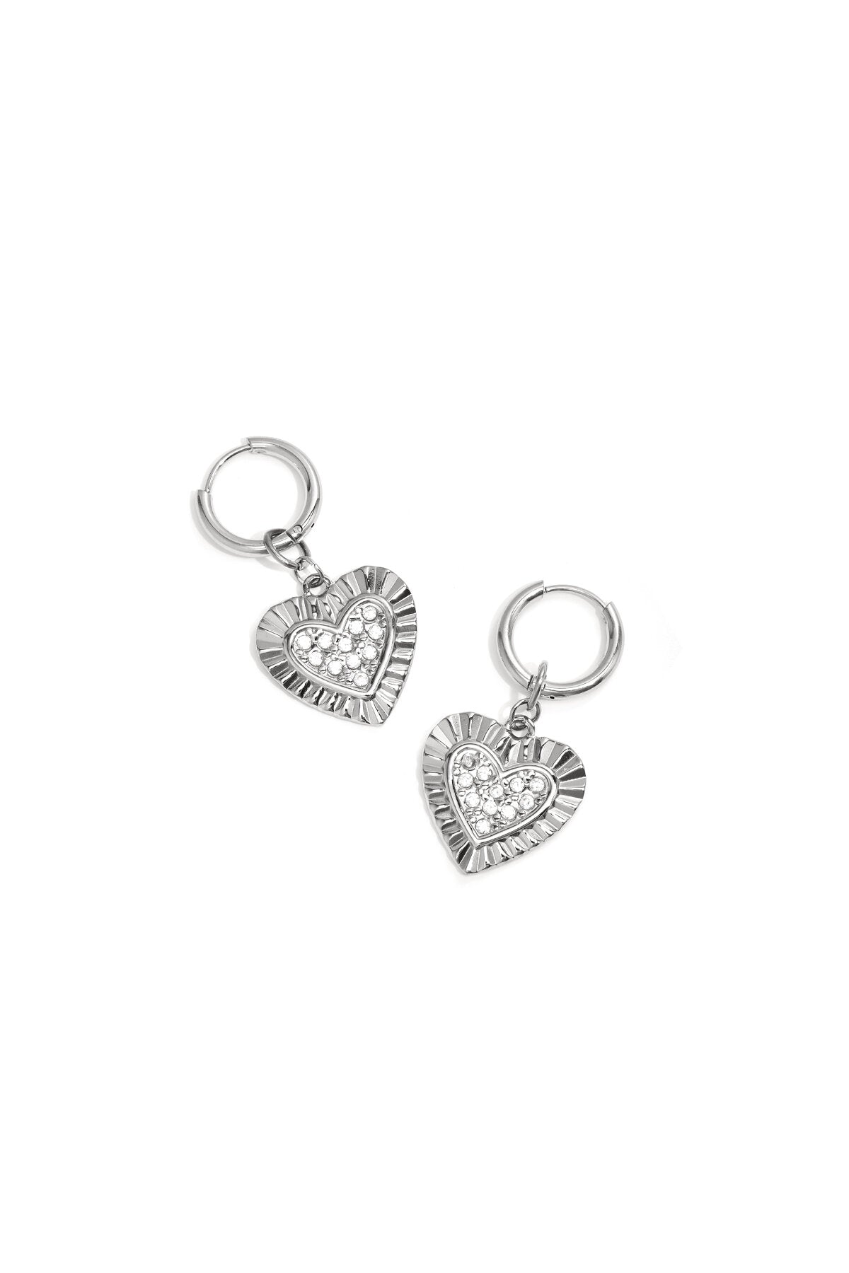 Elegant Heart Shaped Drop Earrings for Women - 14K Gold Plated