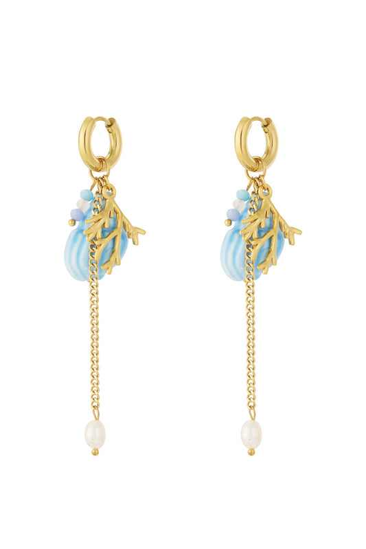 Stylish Pink & Baby Blue Drop Earrings for Spring/Summer