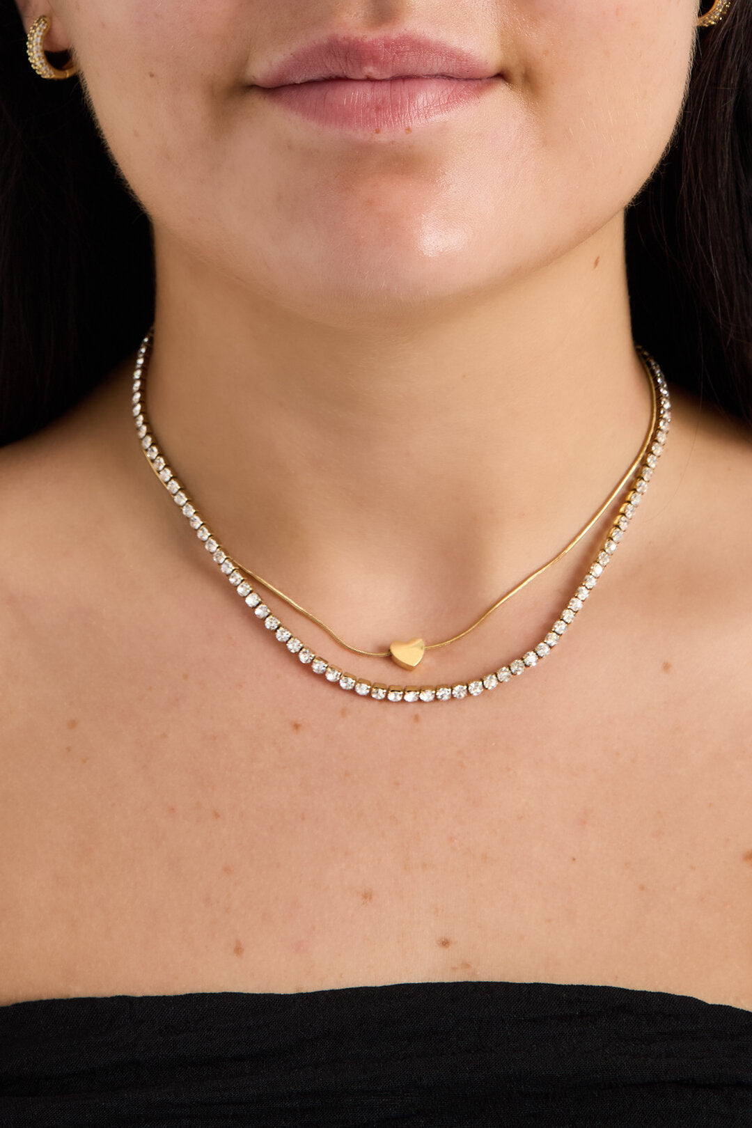 Elegant Gold Layered Heart Necklace for Daily Wear