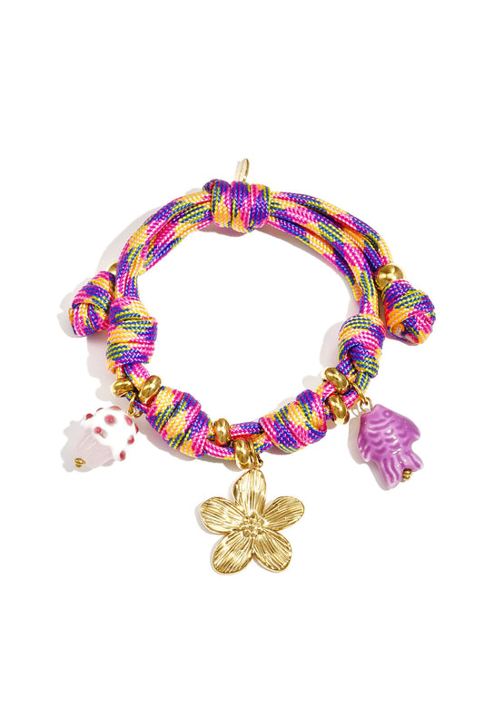 Charming Purple Rope Charm Bracelet for Spring/Summer