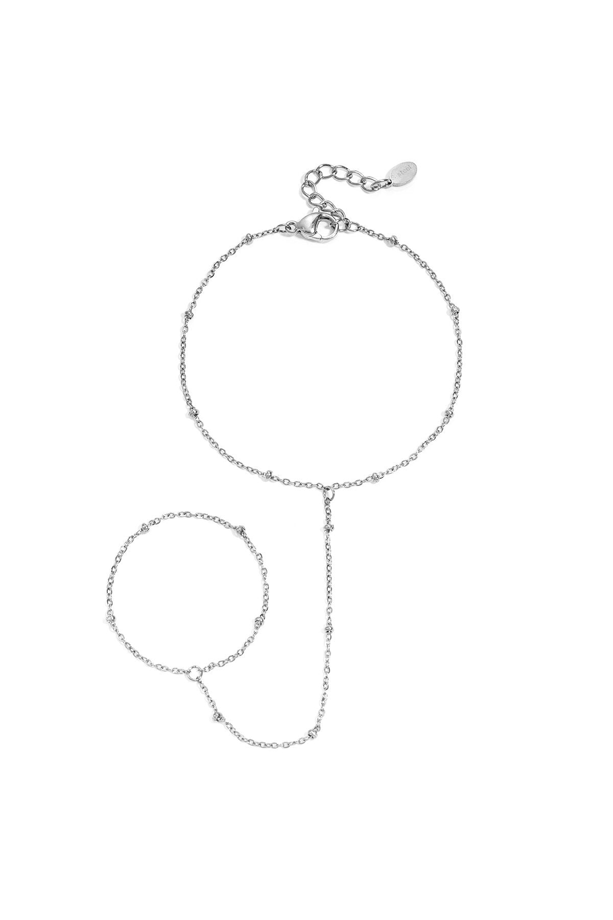 Elegant Silver & Gold Hand Chain for All Occasions