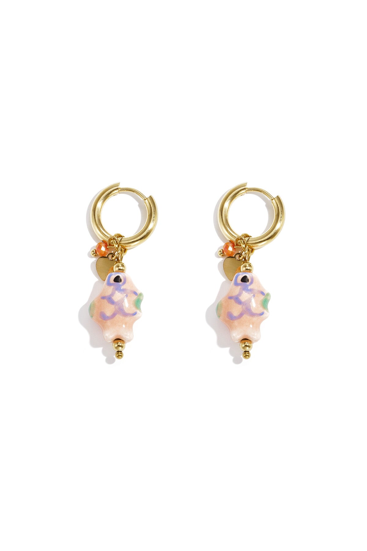 Stylish Pink & Orange Fish Drop Earrings for Spring/Summer