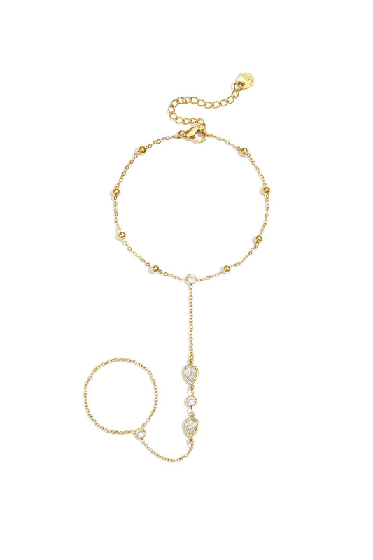 Elegant Silver & Gold Hand Chain for Women