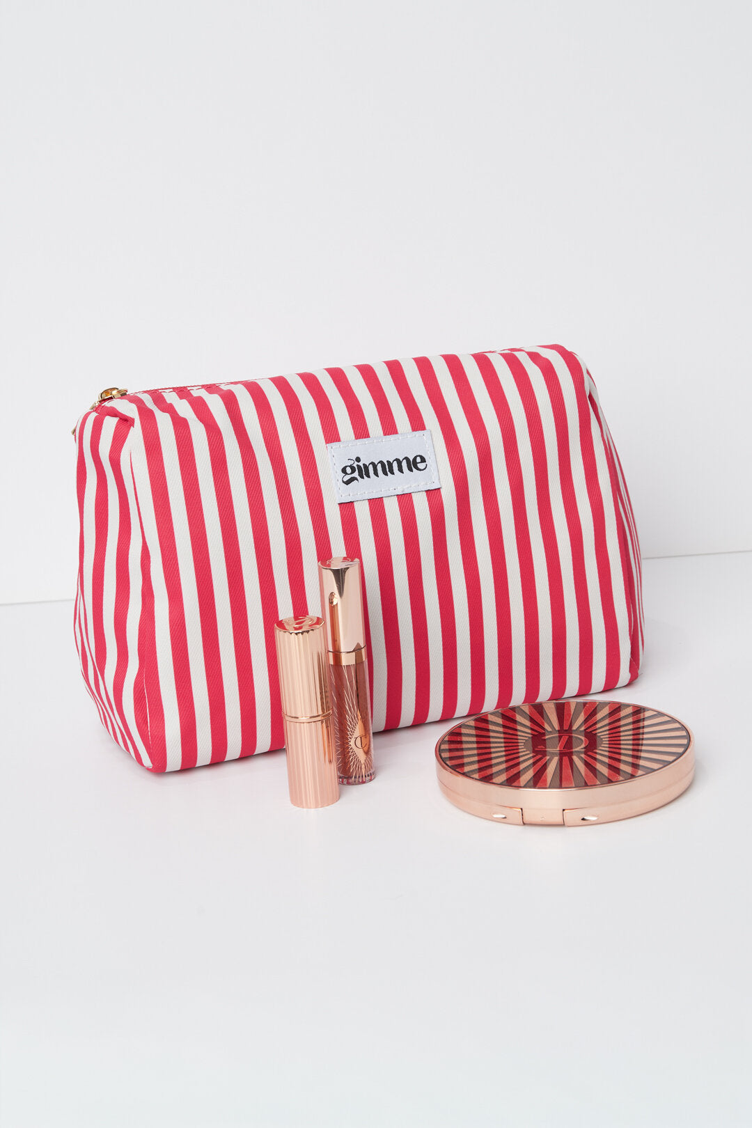 Fuchsia Daily Stripe Makeup Bag - All Fit Polyester Classic