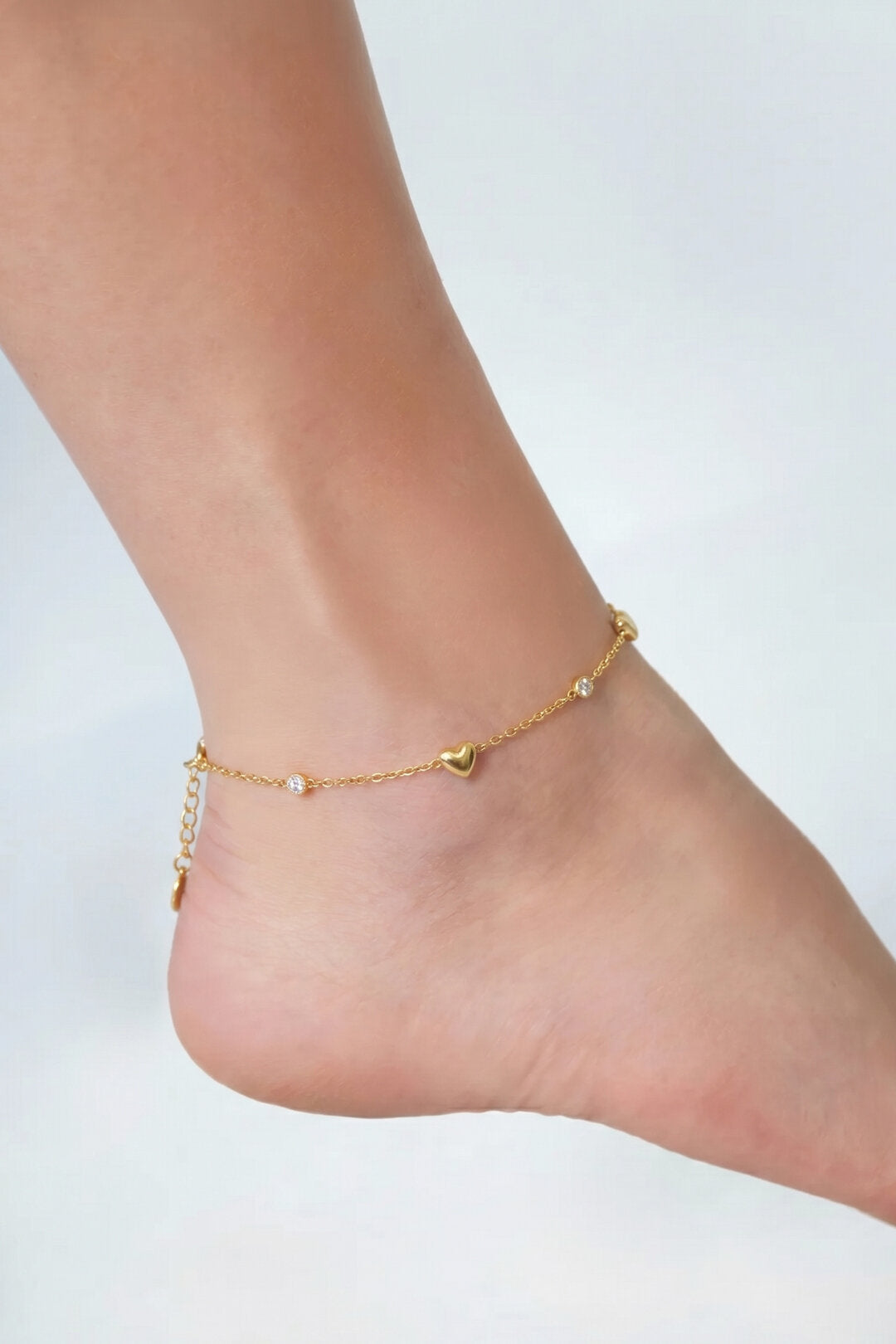 Elegant Gold Color Heart Ankle Bracelet for Summer