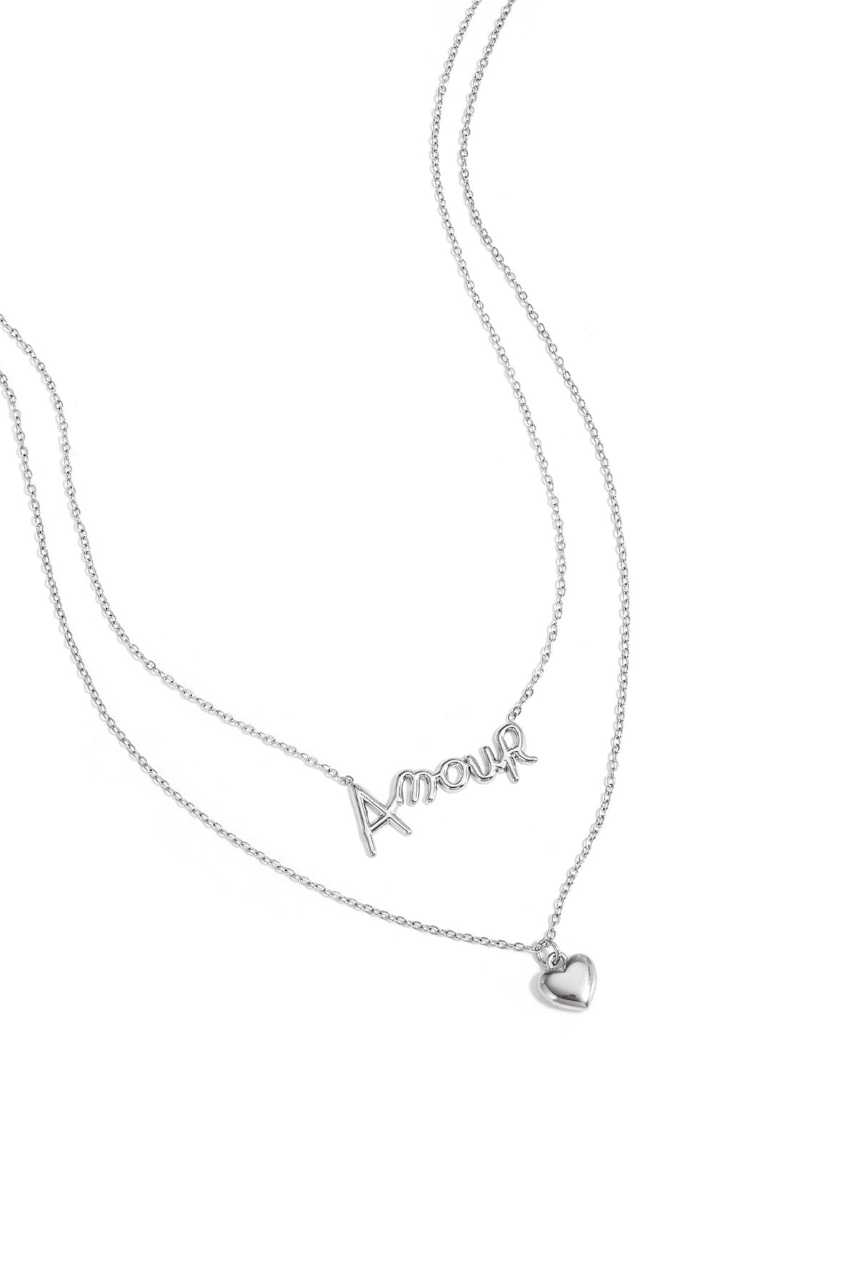 Elegant Multi-Layered Letter & Heart Necklace