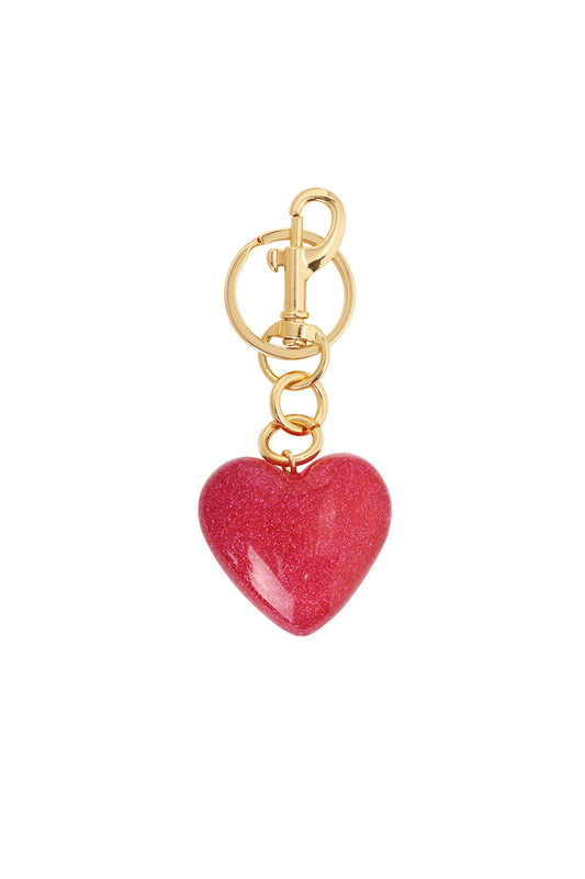 Elegant Wine Red Heart Bag Charm for Women