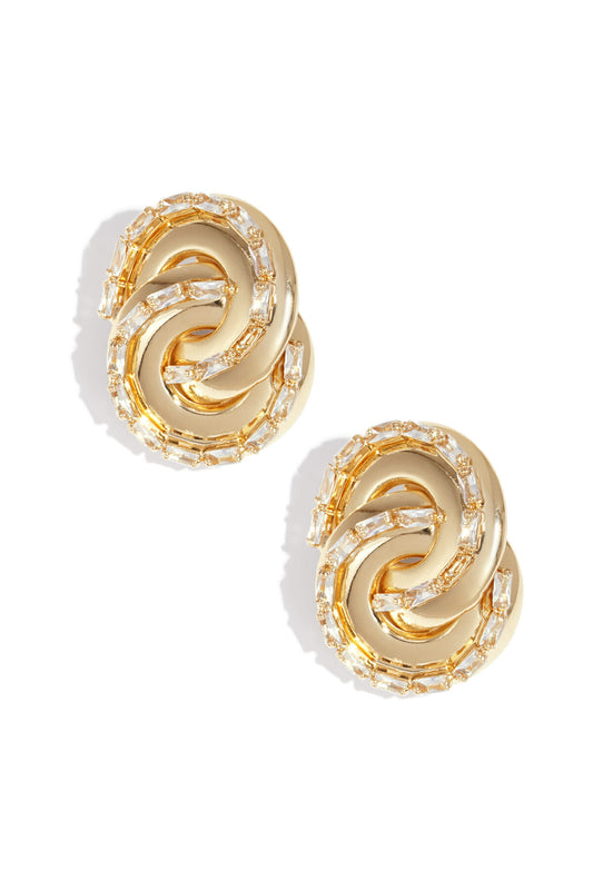 Elegant Irregular Shaped Stud Earrings - Luxurious Party Accessory