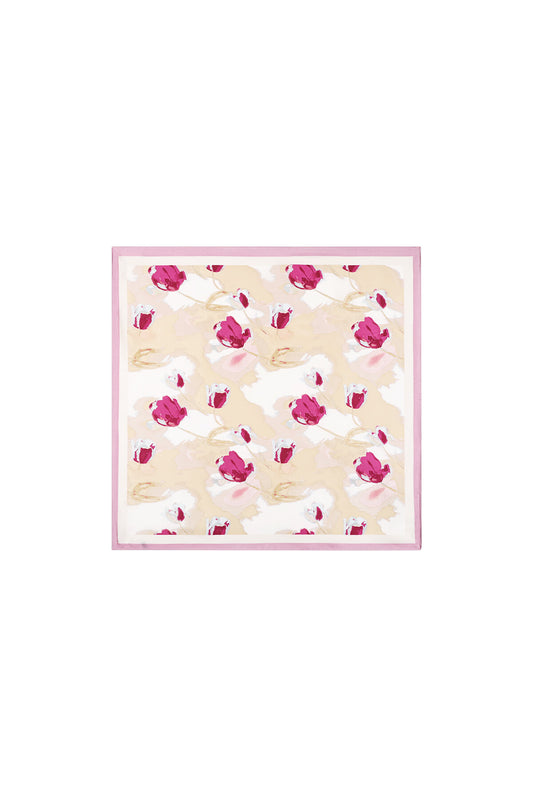 Romantic Pink Floral Summer Scarf for Women